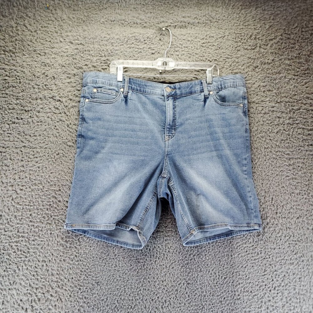CATO Shorts Womens 20W Blue Contour Denim Mid-Rise Stretch Jorts
